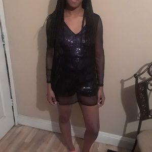 Sheer sequin romper